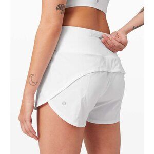 Lululemon Woman's  Speed Up Short Long High-Rise 4" White Pockets High Rise Sz 4